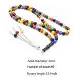 6mm Islamic Tasbih Muslim 33 Prayer Bracelet Natural Stone Agates