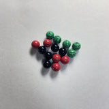 6mm Red Coral Malachite Beads - Half Drilled Hole