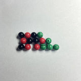 6mm Red Coral Malachite Beads - Half Drilled Hole