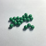 6mm Red Coral Malachite Beads - Half Drilled Hole