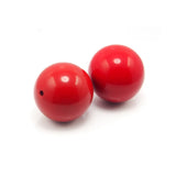 6mm Red Coral Malachite Beads - Half Drilled Hole