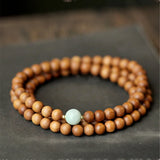 6mm Sandalwood Multi-Circle Bracelet Buddha Beads Women Gift