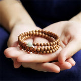 6mm Sandalwood Multi-Circle Bracelet Buddha Beads Women Gift