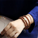 6mm Sandalwood Multi-Circle Bracelet Buddha Beads Women Gift