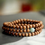 6mm Sandalwood Multi-Circle Bracelet Buddha Beads Women Gift