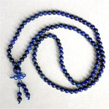 6mm Lapis Lazuli 108 Beads Tassel Necklace Bracelet Spirituality