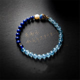 Lapis Lazuli Aquamarine Beads Bracelet Enamel Fish Cloisonne Jewelry