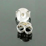 6mm Solid 925 Sterling Silver Earring Backs Round Ear Plugs