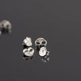 6mm Solid 925 Sterling Silver Earring Backs Round Ear Plugs