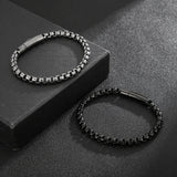 6mm Link Chain Bracelet for Men Stainless Steel Luxury Man Accessories