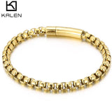 6mm Link Chain Bracelet for Men Stainless Steel Luxury Man Accessories