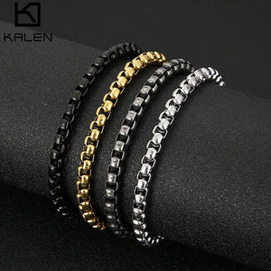 6mm Link Chain Bracelet for Men Stainless Steel Luxury Man Accessories