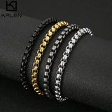 6mm Link Chain Bracelet for Men Stainless Steel Luxury Man Accessories