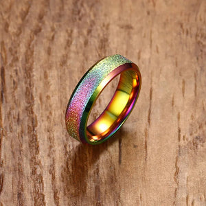 6mm Matte Stainless Steel Rings for Women - Wedding Jewelry