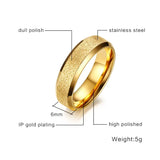 6mm Matte Stainless Steel Rings for Women - Wedding Jewelry