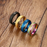 6mm Matte Stainless Steel Rings for Women - Wedding Jewelry