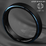6mm Tungsten Carbide Wedding Band Brushed Stripe