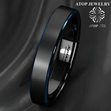 6mm Tungsten Carbide Wedding Band Brushed Stripe