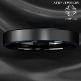 6mm Tungsten Carbide Wedding Band Brushed Stripe