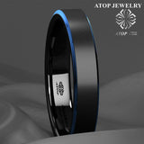 6mm Tungsten Carbide Wedding Band Brushed Stripe