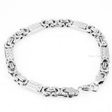 6mm Men's Silver Byzantine Steel Chain Necklace