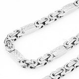 6mm Men's Silver Byzantine Steel Chain Necklace