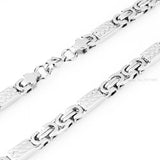 6mm Men's Silver Byzantine Steel Chain Necklace