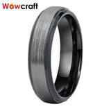 6mm Tungsten Wedding Ring Brushed Finish Plated Beveled Edges Band