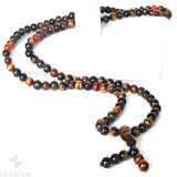 6mm Tiger Eye 108 Bead Pendant Bracelet - Multi-Color