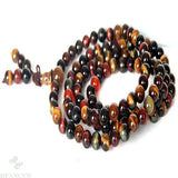 6mm Tiger Eye 108 Bead Pendant Bracelet - Multi-Color