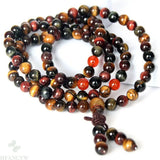 6mm Tiger Eye 108 Bead Pendant Bracelet - Multi-Color