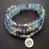6mm Multi-color Crystal Gemstone Bracelet 108 Beads Pendant Reiki Unisex Pray