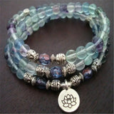 6mm Multi-color Crystal Gemstone Bracelet 108 Beads Pendant Reiki Unisex Pray