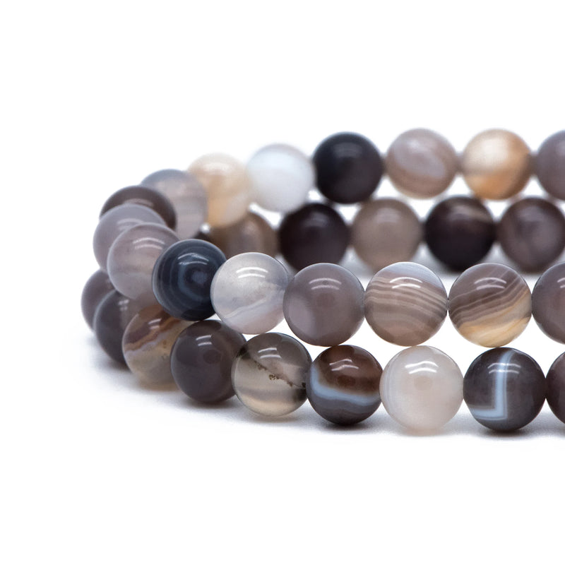 6mm Natural Agate Stone Beads, Lace Agate, 15.5 Inch Strands