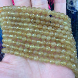 6mm Apatite Stone Beads Round Faceted Yellow 15''