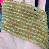6mm Apatite Stone Beads Round Faceted Yellow 15''