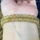 6mm Apatite Stone Beads Round Faceted Yellow 15''