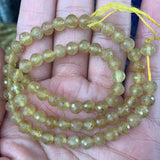 6mm Apatite Stone Beads Round Faceted Yellow 15''