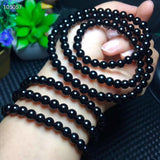 Natural Tourmaline Bracelet Healing Crystal Three Laps Round Beads