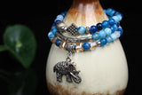 6mm Agate Beads Bracelet Woman's Vintage Fine Multi-layer Jewelry
