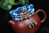 6mm Agate Beads Bracelet Woman's Vintage Fine Multi-layer Jewelry