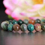 6mm Green Blood Gemstone Beads Bracelet for Healing Mental Health