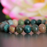 6mm Green Blood Gemstone Beads Bracelet for Healing Mental Health