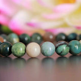 6mm Green Blood Gemstone Beads Bracelet for Healing Mental Health