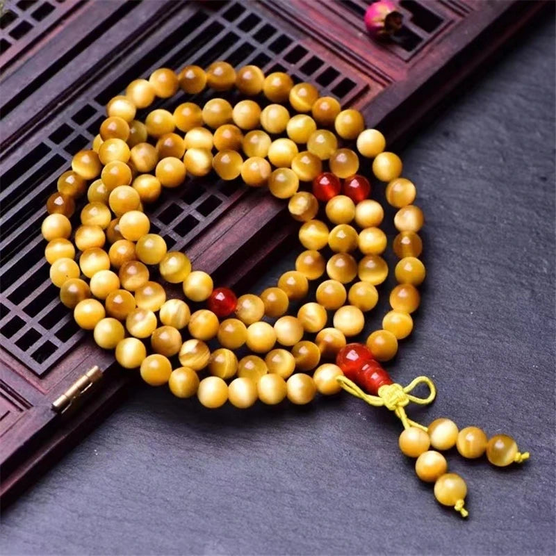 6mm Cat Eye Golden Tiger Eye Circle Bracelet Chakra Healing Reiki