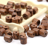 6mm Natural Ebony Chicken Wing Wood Bucket Shape Beads for Jewelry Making