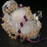 6mm Natural Golden Calcite 108 Beads Tassels Necklace