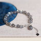 6mm Labradorite Adjustable Bracelet Blu-ray Ice Crystal