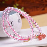 6mm Pink Rose Quartz Bracelet Natural Gemstone Strand Jewelry