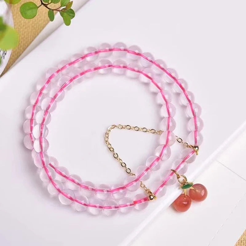 6mm Pink Rose Quartz Bracelet Natural Gemstone Strand Jewelry